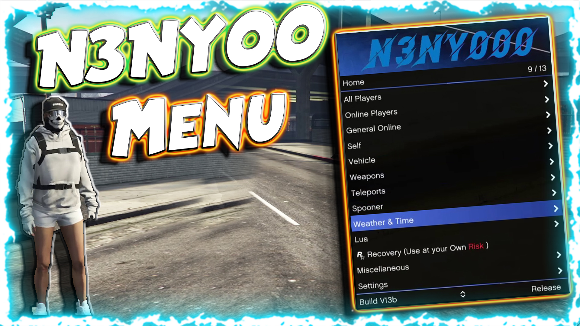 N3NYOO Menu for Enhanced GTA 1.70 DLC Updated works for Enhanced Version of GTA V