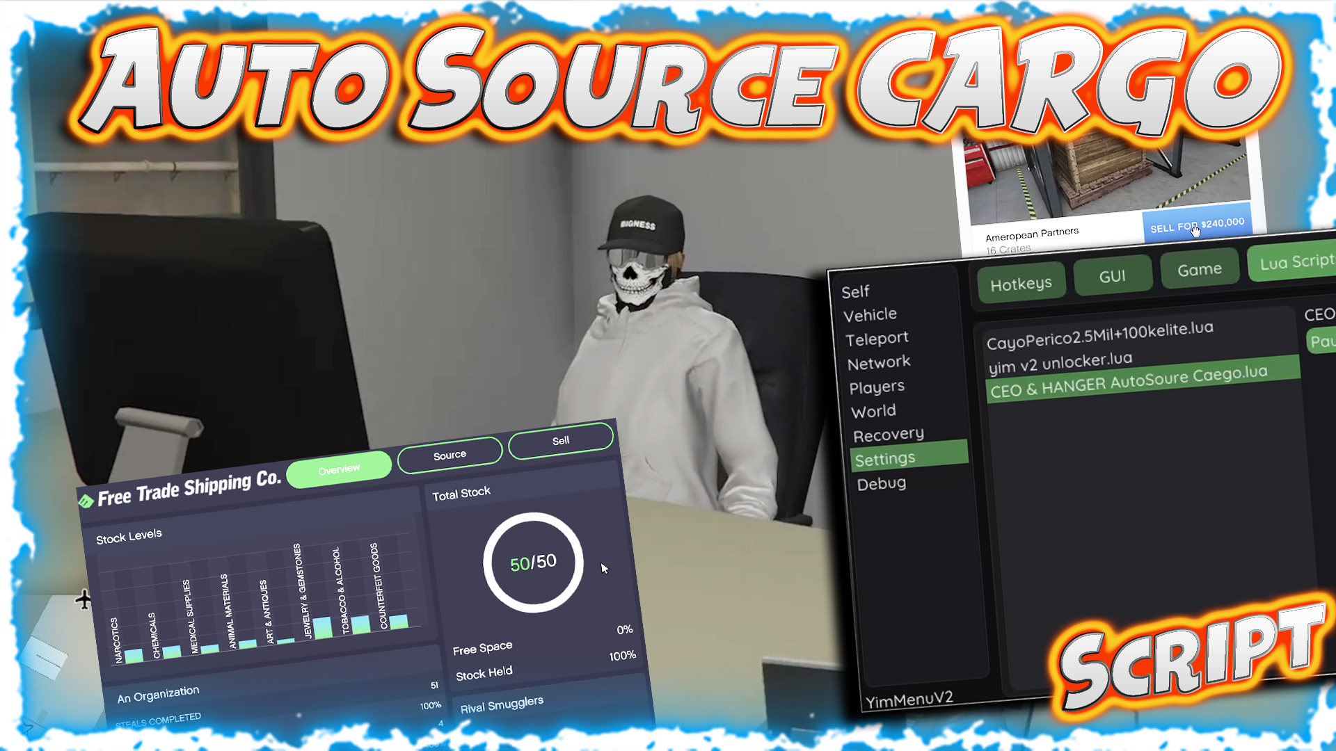 Automate CEO & Hangar (Cargo Sourcing) in GTA V Enhanced Script for Yim Mod Menu